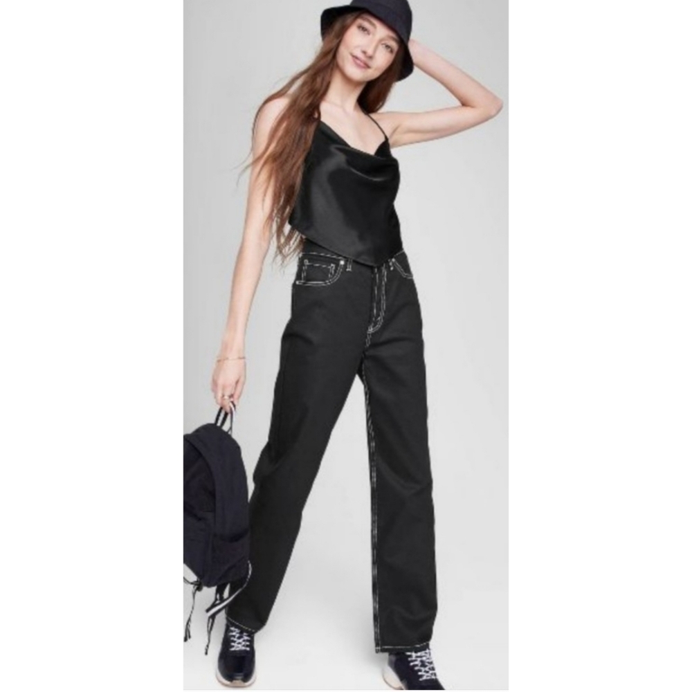 Wild Fable Super High Rise Straight jeans Black Size 12